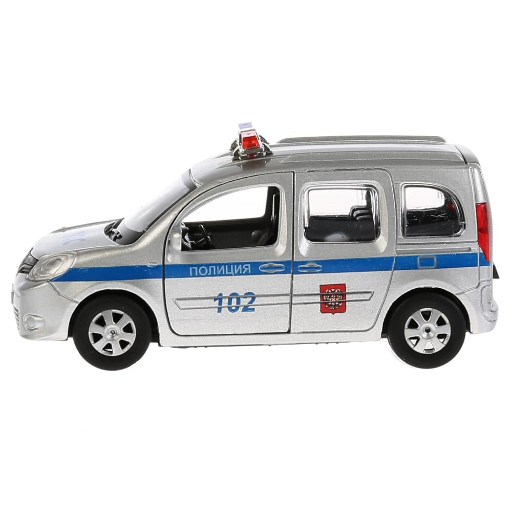 ТМ Технопарк. Машина металл "RENAULT KANGOO ПОЛИЦИЯ" 12см, открыв. двери, инерц. в кор. в кор.2*36шт