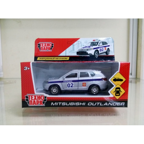 МАШИНА «ТЕХНОПАРК» МЕТАЛЛ. ИНЕРЦ. MITSUBISHI OUTLANDER ПОЛИТИКА 12СМ, ОТКРЫВ ДВЕРИ В КОР. вкор.2*36шт