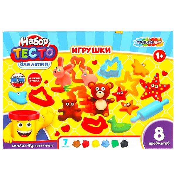 Набор с тестом для лепки и формочками игрушки, 24 см МУЛЬТИ АРТ в кор.8шт