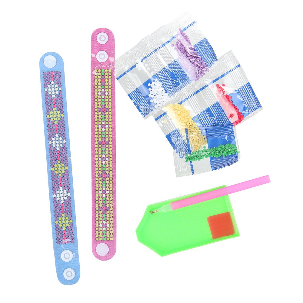 Браслеты алмазной мозаикой 2 шт, снежная принцесса МУЛЬТИ АРТ в кор.100наб