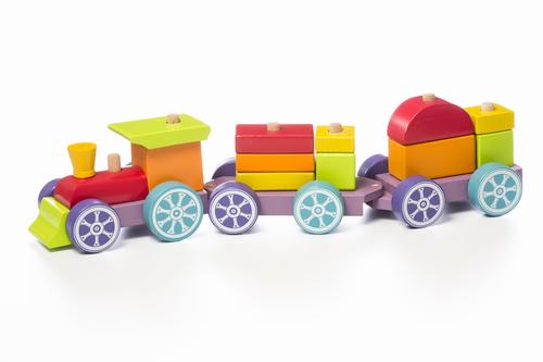 Деревянная игрушка Левеня Cubika Поезд Радужный экспресс LP-3 15 деталей