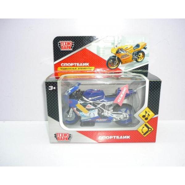 МОДЕЛЬ «ТЕХНОПАРК» МЕТАЛЛ. МОТОЦИКЛ СУПЕРСПОРТ, 11,5СМ, ОЗВУЧ., ПОДВИЖ. ЭЛЕМЕНТЫ В КОР. в кор.2*54шт