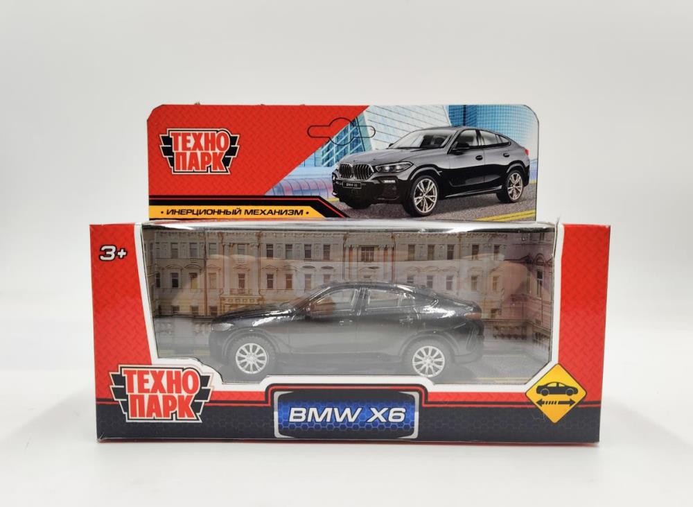 Машина металл BMW X6 длина 10,5 см, инерц, черный, в кор. - в кор.2*36шт