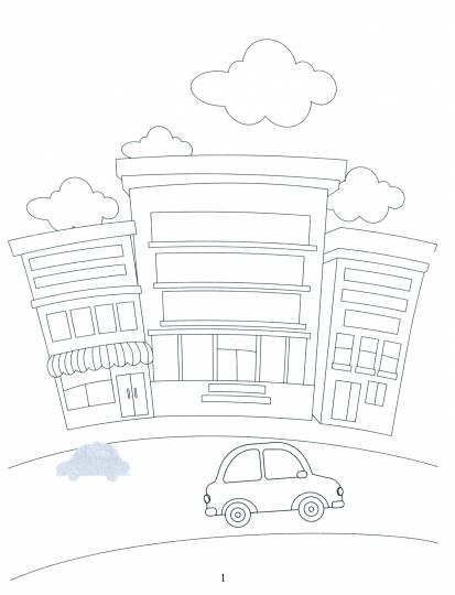 Раскрась и наклей: в городе: книжка-раскраска