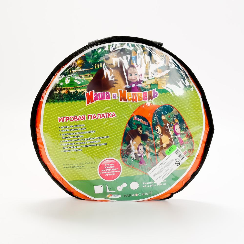 GFA-MB01-R 218936 ДЕТСКАЯ ИГРОВАЯ ПАЛАТКА "ИГРАЕМ ВМЕСТЕ" "МАША И МЕДВЕДЬ" 81*91*81СМ В СУМКЕ в ко