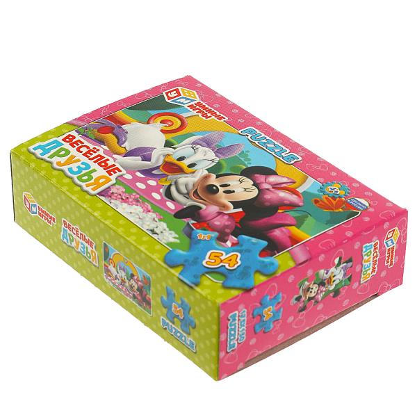 Весёлые друзья. Пазл классический в коробке. 54 детали. 90х65х25 мм. Умные игры в уп.32шт в кор.8уп