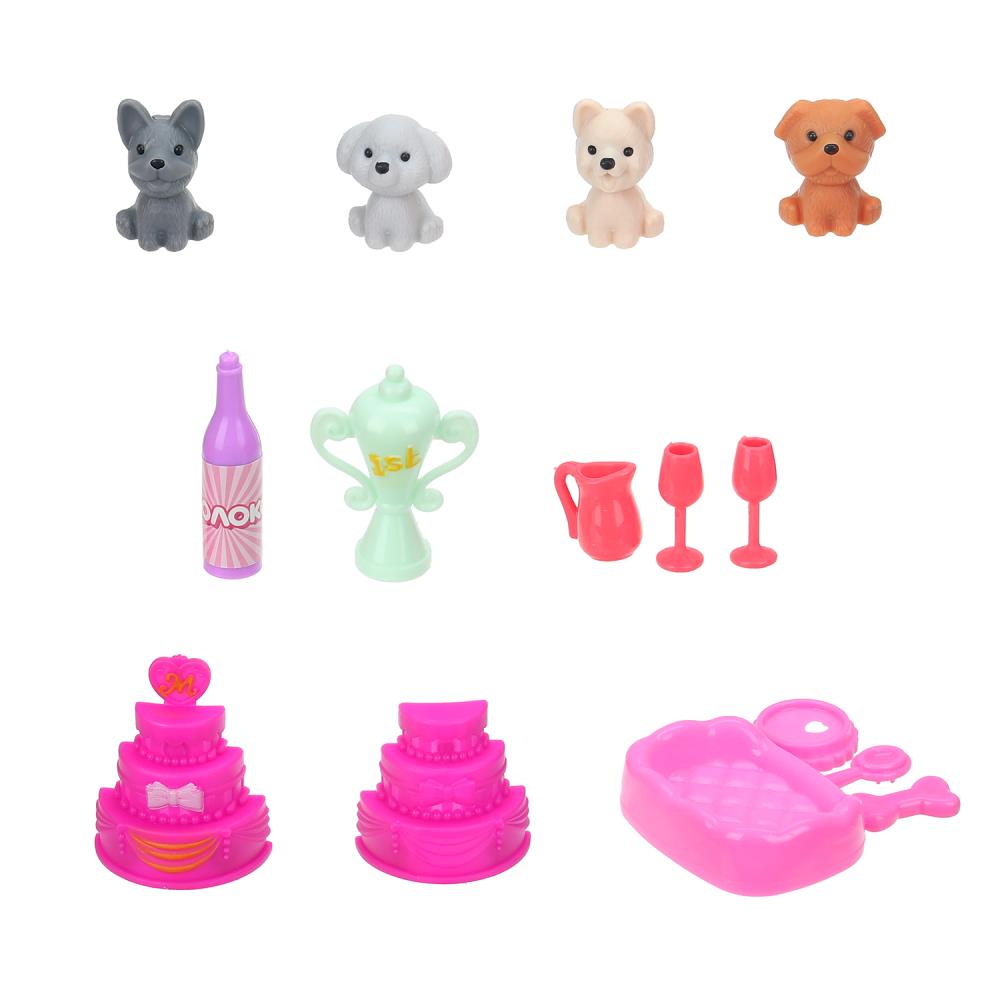 Игровой набор с аксессуарами и аксессуарами пластиковый, (4 аксессуара и 10 акс) Тутти в кор.2*216шт