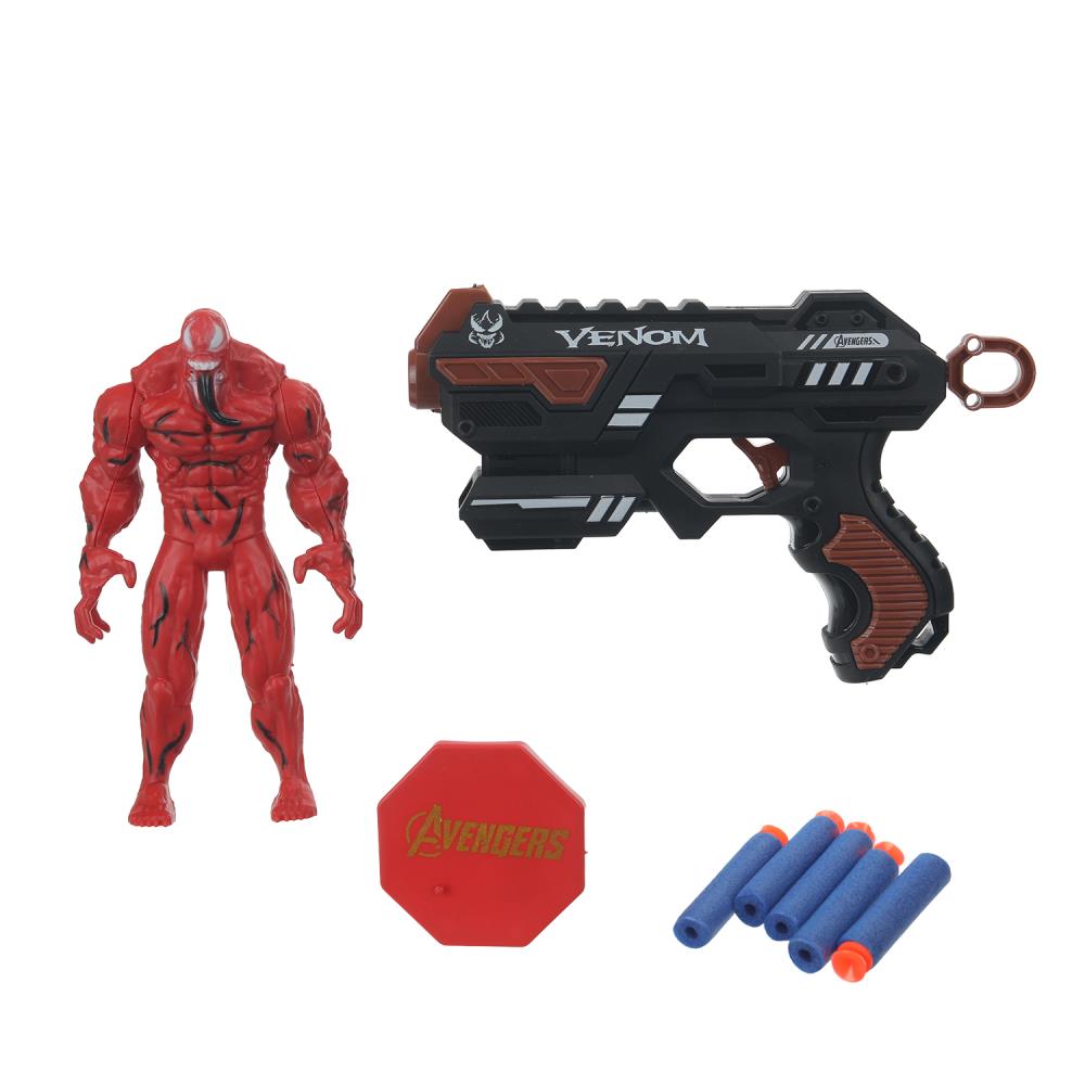 Бластер с мягкими пулями, фигурка, мстители, блистер 39*5,5*28см - в кор.2*32шт