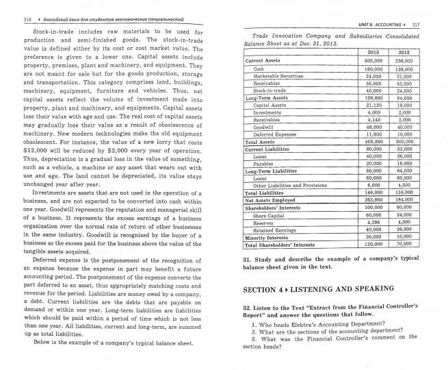 Английский язык для студ.эконом.спец.Уровень В1-В2