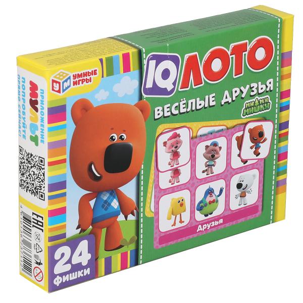 IQ-лото. Ми-ми-мишки. Веселые друзья. Коробка 138х189х32 мм, 24 пластиковые фишки в кор.24шт