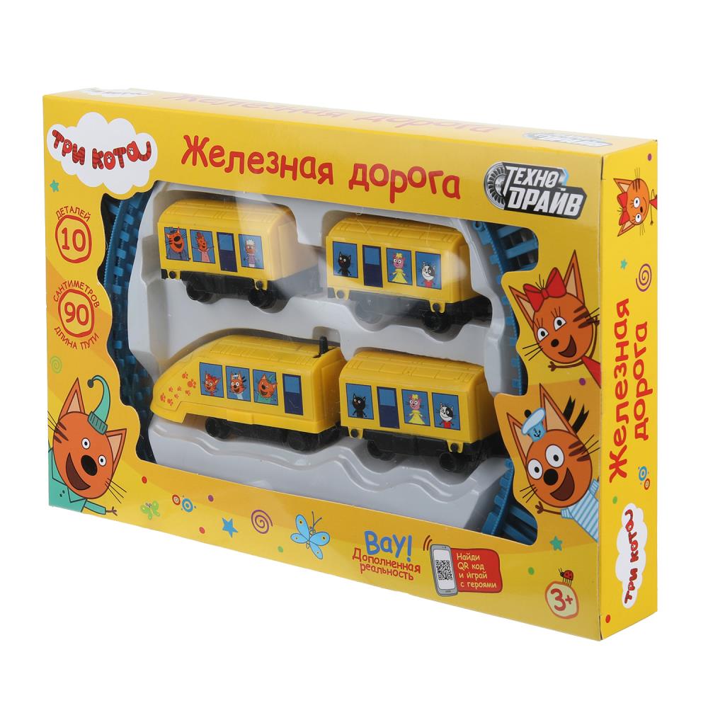 Железная дорога мультяшная Три Кота длина пути 90, кор.28*18*4см ТЕХНОДРАЙВ в кор.2*66шт
