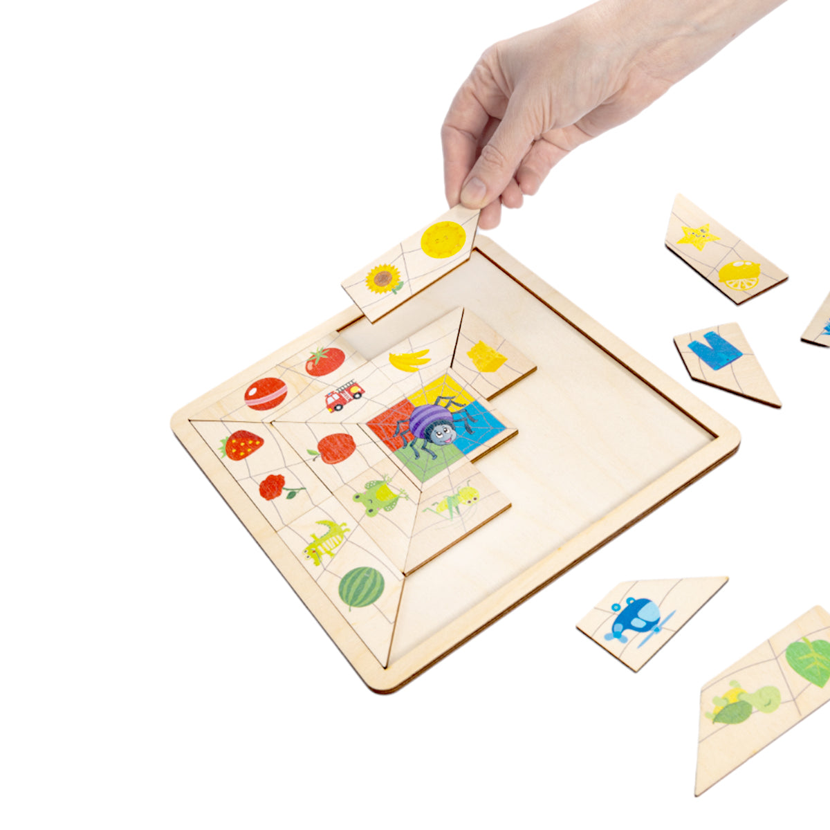 Пазлы из дерева "Паучок" Цвета