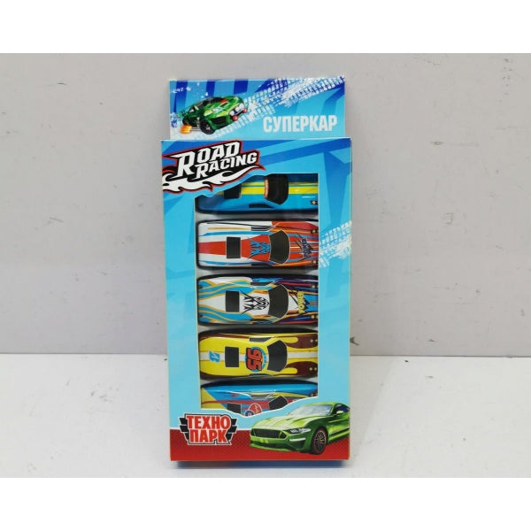 Machine en métal ROAD RACING pour SUISSE 7 cm, 5 pièces, dans un assortiment, cor. Parc technologique en cor.2*180наб
