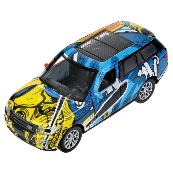 Машина металл RANGE ROVER VOGUE ГРАФИТИ 12 см, дв, баг, инерц, ассорт, кор. Технопарк в кор.2*36шт