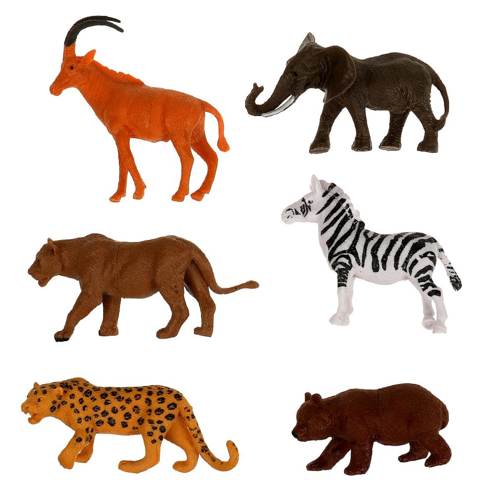 Пластизоль дикие животные 6 шт. в пак. ИГРАЕМ ВМЕСТЕ в кор.2*72шт