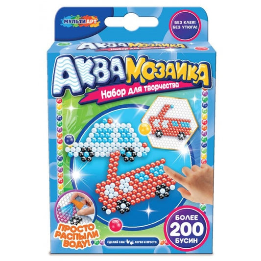Аквамозаика 200 бусин МАШИНЫ МУЛЬТИ АРТ в кор.48шт