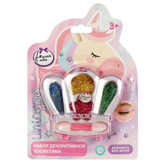 Косметика ДЛЯ ДЕВОЧЕК набор косметики: тени для век с блестками, applicateur МИЛАЯ ЛЕДИ в кор.3*288шт