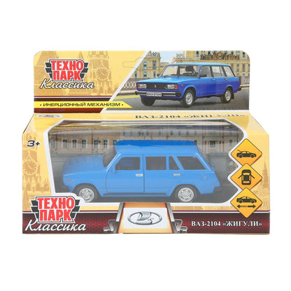 Machine en métal VAЗ-2104 ЖИГУЛИ 12 см, double, bag, инерц, СИНИЙ, кор. Parc technologique dans le cor.2*36шт