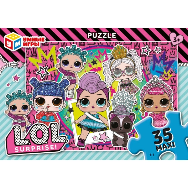 ЛОЛ. Макси-пазлы в коробке. Пазл 35 деталей. 180х127х35 мм. Умные игры в кор.24шт