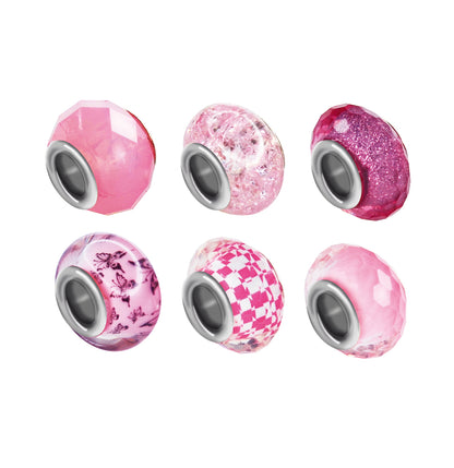 Раскопки "Бусины для браслета" (6 бусин-шармов) розовый