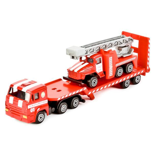 НАБОР "ТЕХНОПАРК" КАМАЗ. ТРАНСПОРТЕР МЕТАЛЛ. С МАШИНОЙ/ВЕРТОЛЕТОМ СПЕЦСЛУЖБ 7СМ В КОР. в кор.2*72шт