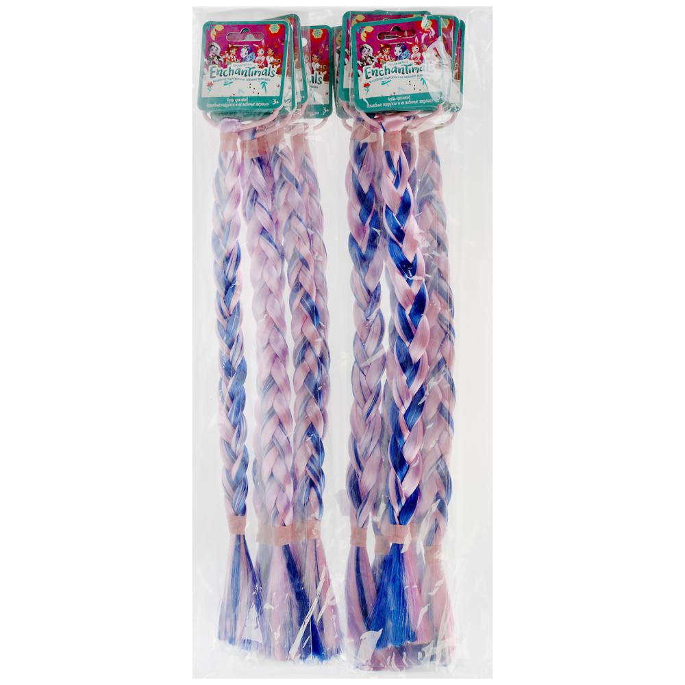 Аксесс д/девочек ЭНЧЕНТИМАЛС резинка с косой (розовый/фиолет./голубой) МИЛАЯ ЛЕДИ уп-10шт в кор.50уп