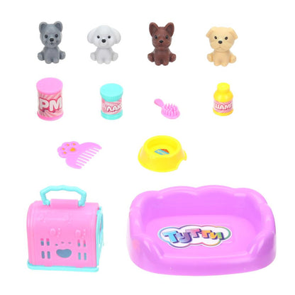 Игровой набор с аксессуарами и аксессуарами, пластиковый, (4 питомца и 8 акс) Тутти в кор.2*120шт