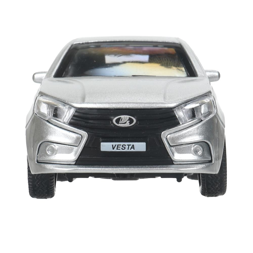 Машина металл LADA vesta 11,5 см, двери, серый, кор. Технопарк в кор.2*36шт