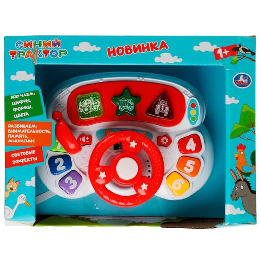 Музыкальный руль,80 песен,звуков и фраз СИНИЙ ТРАКТОР ,в кор. Умка в кор.2*12шт