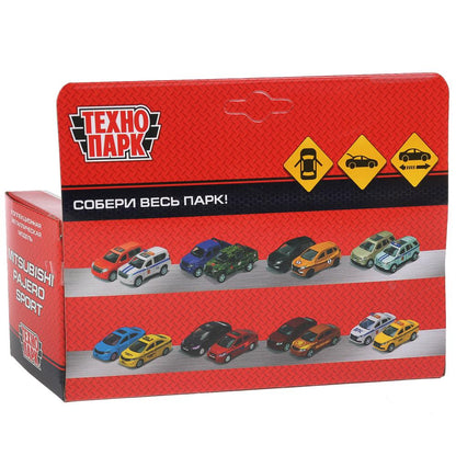 Машина металл "MITSUBISHI PAJERO SPORT" 12см, открыв двери, инерц, белый в кор Технопарк в кор2*36шт