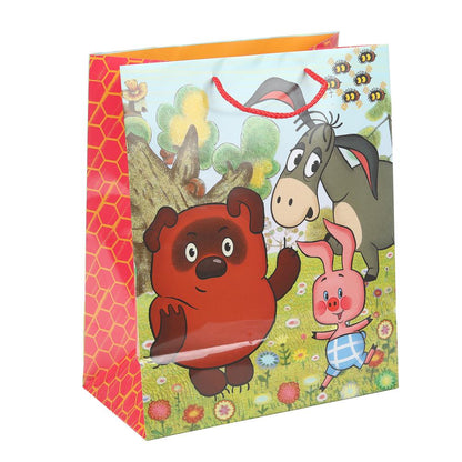 Пакет подарочный глянцевый СОЮЗМУЛЬТФИЛЬМ l, Винни Пух,140 гр/м2 ЧУДО ПРАЗДНИК в кор.10*12шт