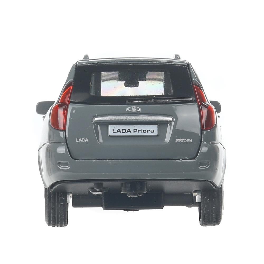 Машина металл LADA PRIORA длина 12 см, двери,багаж,инерц,темно-серый, в кор. Технопарк в кор.2*36шт