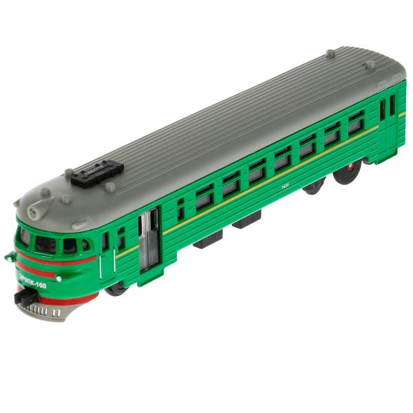 Модель металл светзвук-ЭЛЕКТРИЧКА длина 19 см, двери, инерц, зеленый, кор. Технопарк в кор.2*36шт