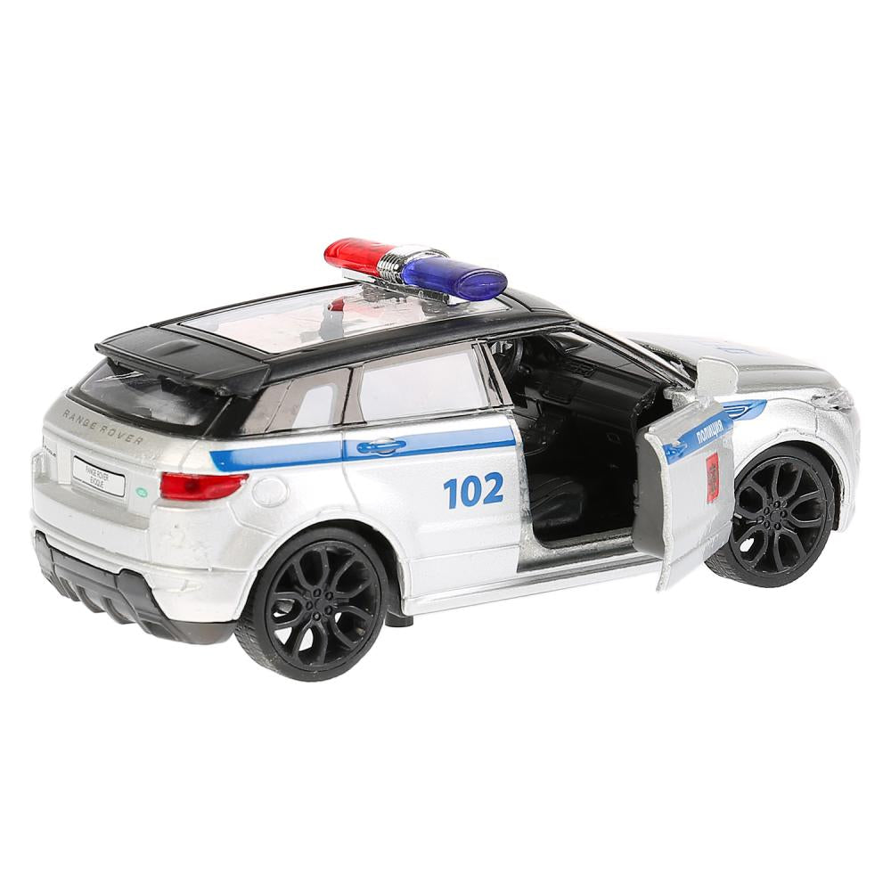 Машина металл LAND ROVER RANGE ROVER EVOQUE ПОЛИЦИЯ 12,5см,открыв двери,инерц Технопарк в кор.2*36шт