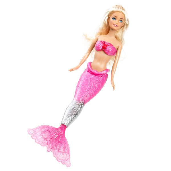 Кукла 29см русалка с пластиковым хвостом, дельфин, блист КАРАПУЗ в кор.24шт