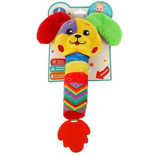 Погремушка-пищалка "собака" блистер Умка в кор.250шт