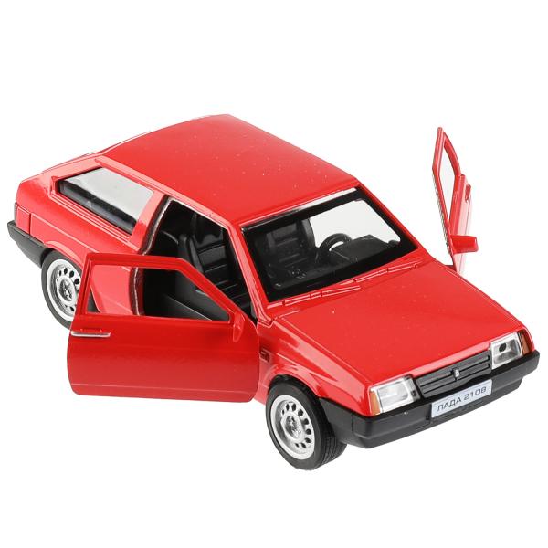 Машина металл LADA -2108 "СПУТНИК", 11,7 см, двери, баг., ин., красный, кор. Технопарк в кор.2*36шт
