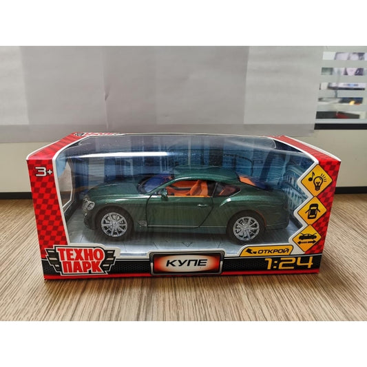 Машина металл свет-звук bentley КУПЕ, 20 см, двери, капот, багажник, инерция - в кор.2*12шт