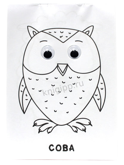 РАСКРАСКА А4 с глазками 22мм. ДЛЯ МАЛЫШЕЙ