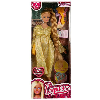 Кукла 29 см София беременная тройней, руки и ноги сгиб, акс, кор КАРАПУЗ в кор.24шт