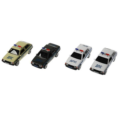 Машина металл LADA-2108/21099 МИЛИЦИЯ 12см, двер,баг,инерц, ассорт, дис. Технопарк уп-12шт в кор.6уп