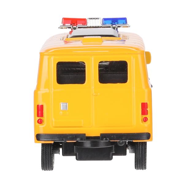 Машина металл свет-звук Уаз-452 "буханка" МИЛИЦИЯ 10,5 см,,желтый, кор. Технопарк в кор.2*36шт