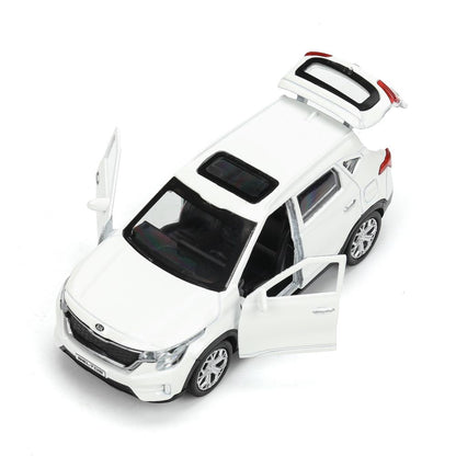 SELTOS-12-WH Машина металл KIA seltos длина 12 см, двери, багаж., инерц, белый, кор. Технопарк в кор