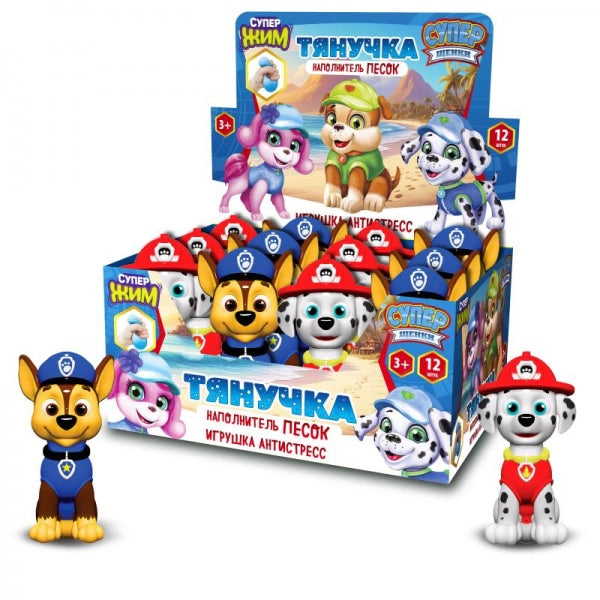 Игрушка - антистресс, тянучка с песком, супер щенки МИКС, диплей Супер Жим уп-12шт в кор.6уп