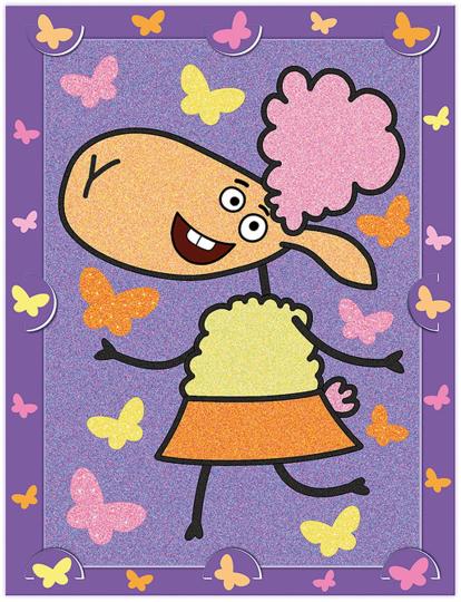 Отель у овечек. Фреска из песка картина в рамке "Белла и блестящие бабочки"