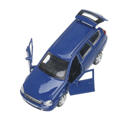 Machine en métal LADA PRIORA pour une voiture de 12 cm, deux roues, un moteur, une carrosserie, dans la couleur. Parc technologique dans le cor.2*36шт