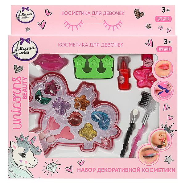 Косметика ДЛЯ ДЕВОЧЕК тени с блестками, помада, блеск, лак МИЛАЯ ЛЕДИ в кор.2*60шт