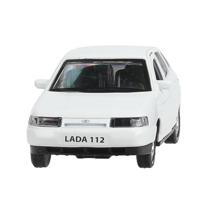 Машина металл ваз-2112 12 см, двери, багаж, белый, кор. Технопарк в кор.2*36шт