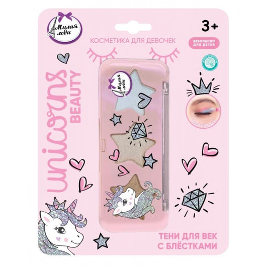 Косметика ДЛЯ ДЕВОЧЕК тени для век с блестками, 5 г. МИЛАЯ ЛЕДИ в кор.24*12шт