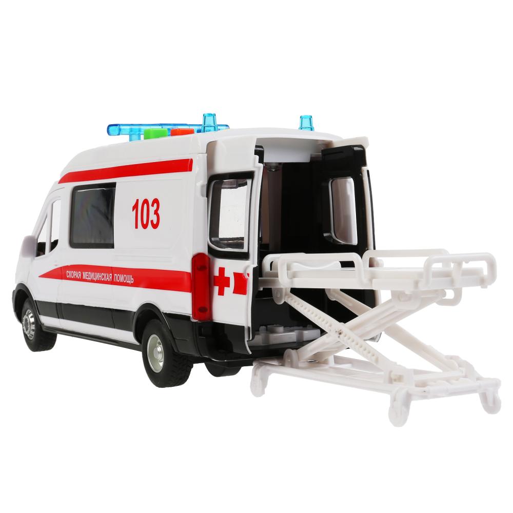 Машина свет+звук "ford transit скорая" 22,5см, plastique, инерц., белый в кор. Parc technologique dans le cor.2*18шт